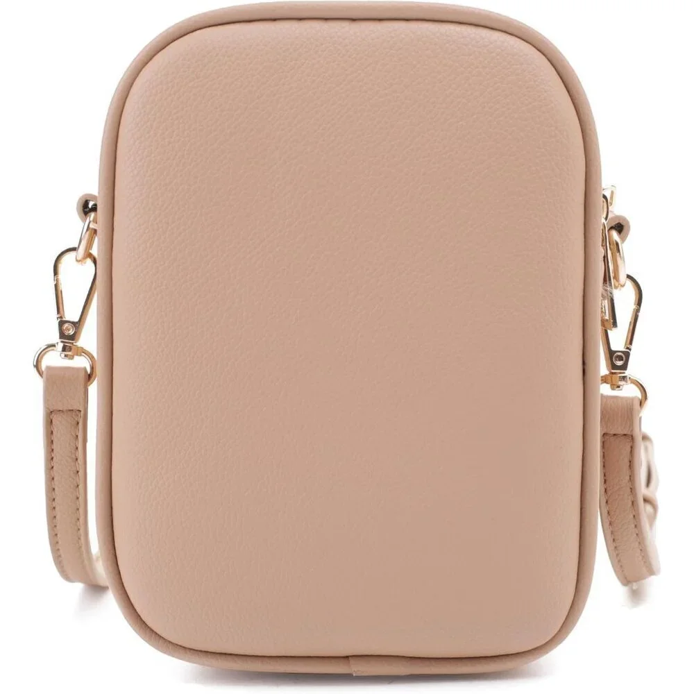 Josie Triple Zip Crossbody Bag Vegan PU Leather Small Travel Purse